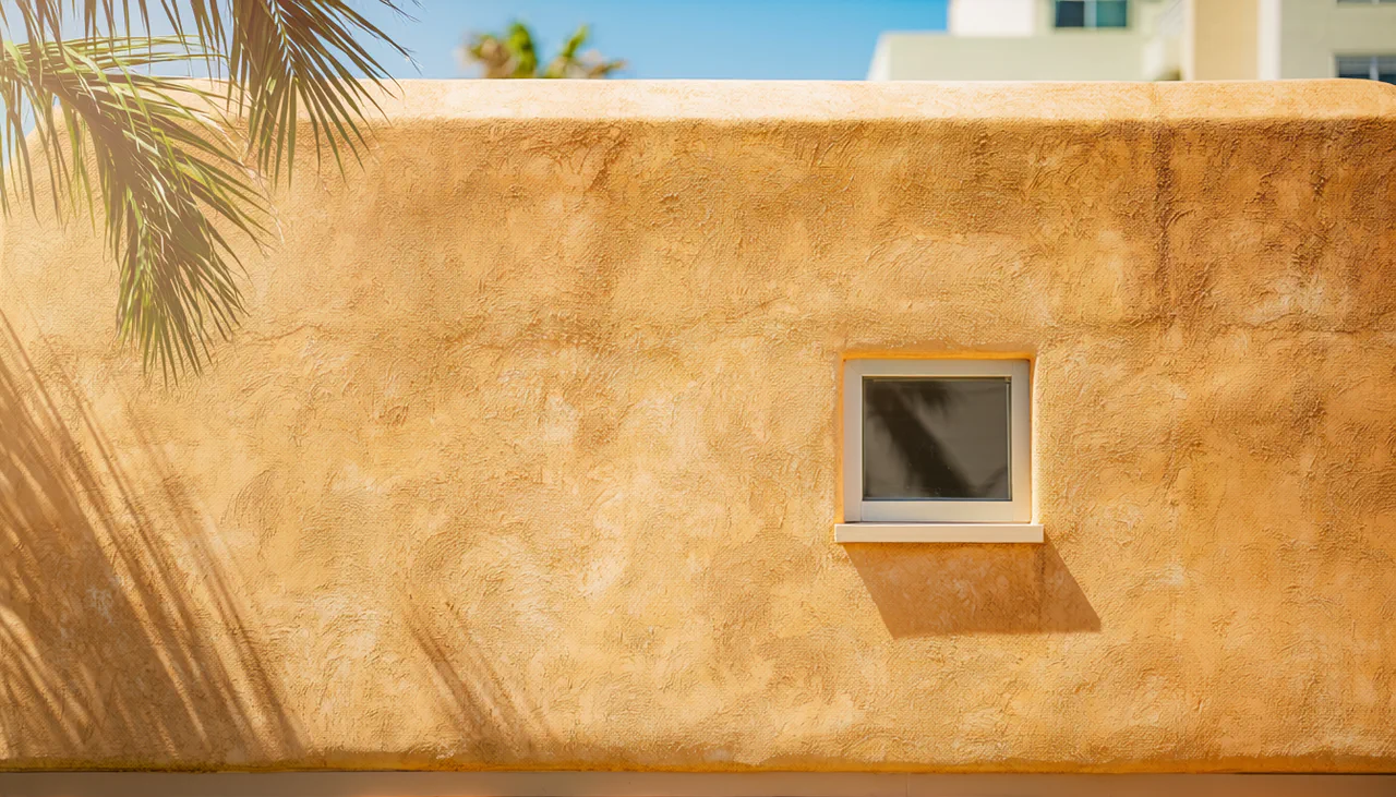 Stucco exterior wall on a Clearwater, FL building