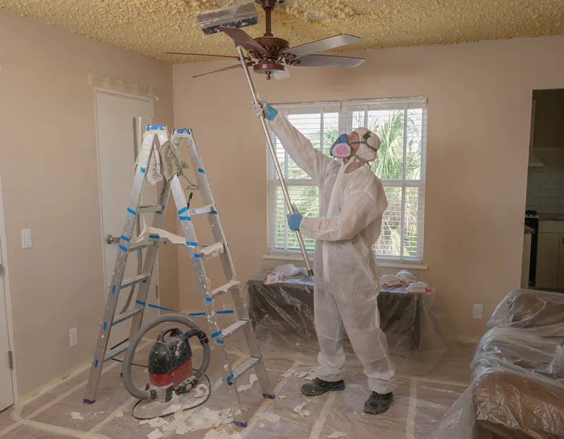 Popcorn ceiling removal in a Florida home
