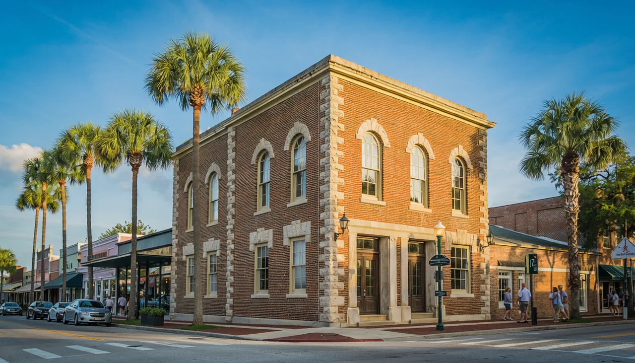 Historic Oldsmar Bank Building in downtown Oldsmar, FL